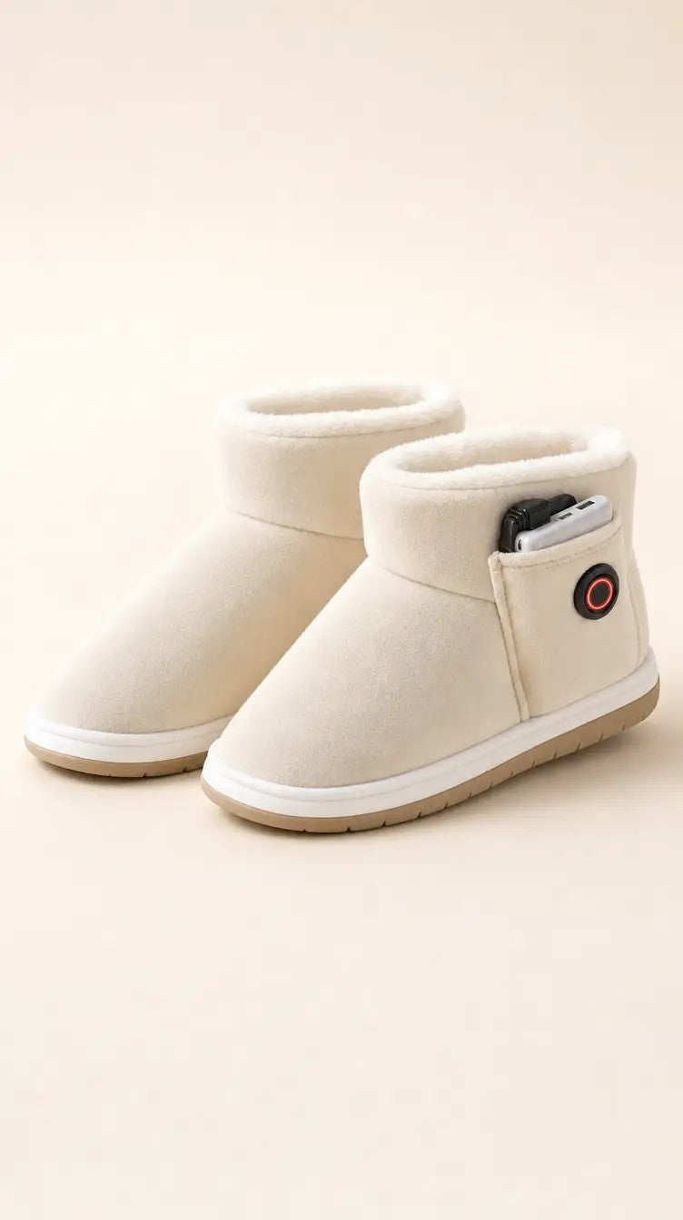 Cream EverWarm heated slippers
